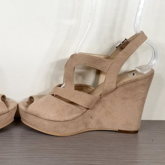 bp. Sunny Wedge Platform Sandal, Blush Faux Suede, Womens Size 8 M - Picture 8 of 12